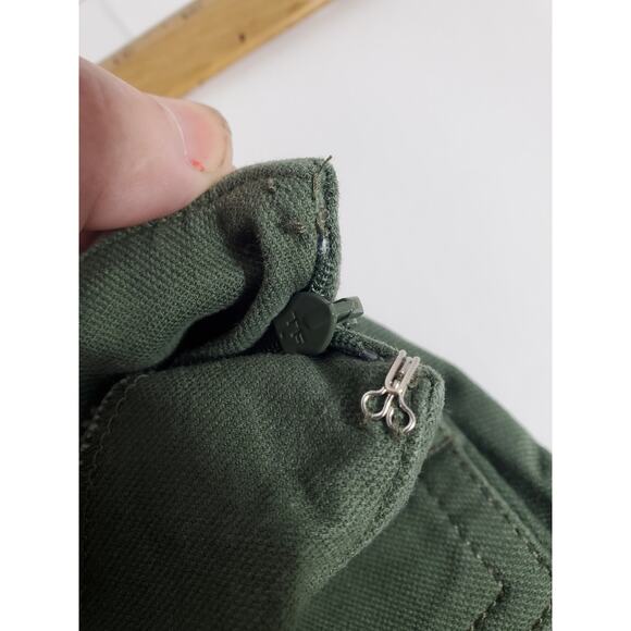 LOFT Green Button Pocket Shift Skirt Side Zip Stretch Preppy Mini Size: 6 - Picture 4 of 8